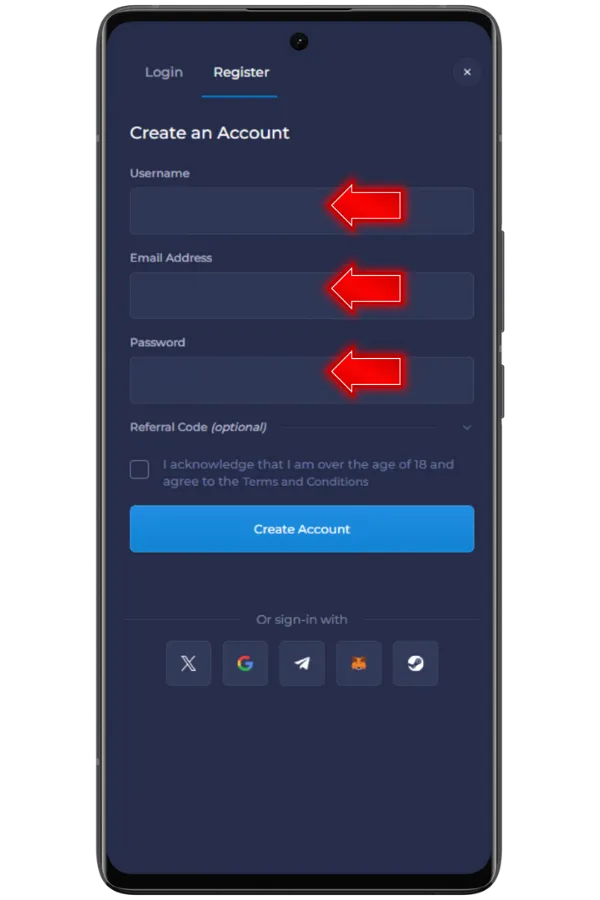 Rainbet registration step 3